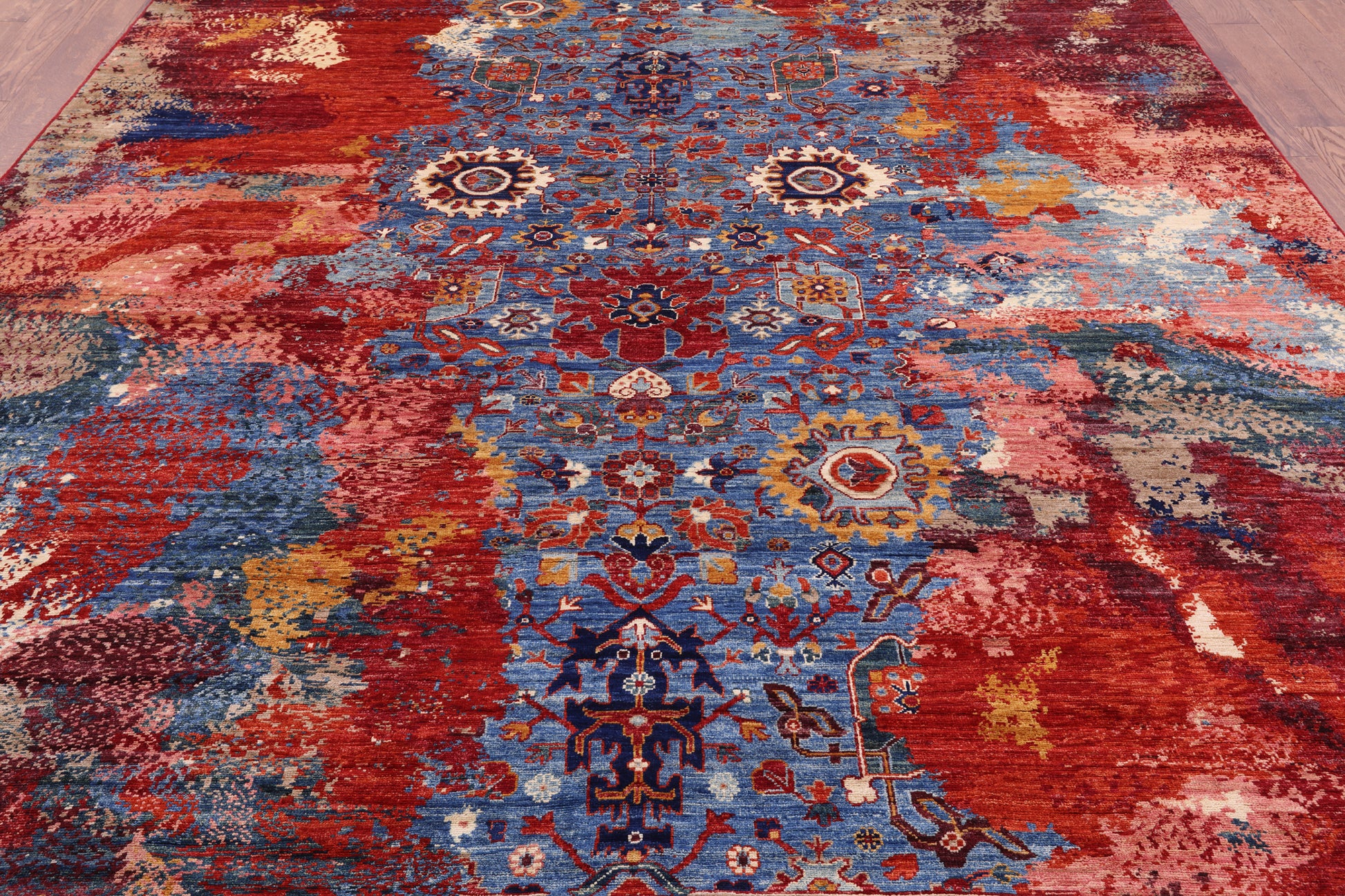 Persian Fine Serapi Hand Knotted Wool Rug - 9' 0" X 11' 10" - Golden Nile