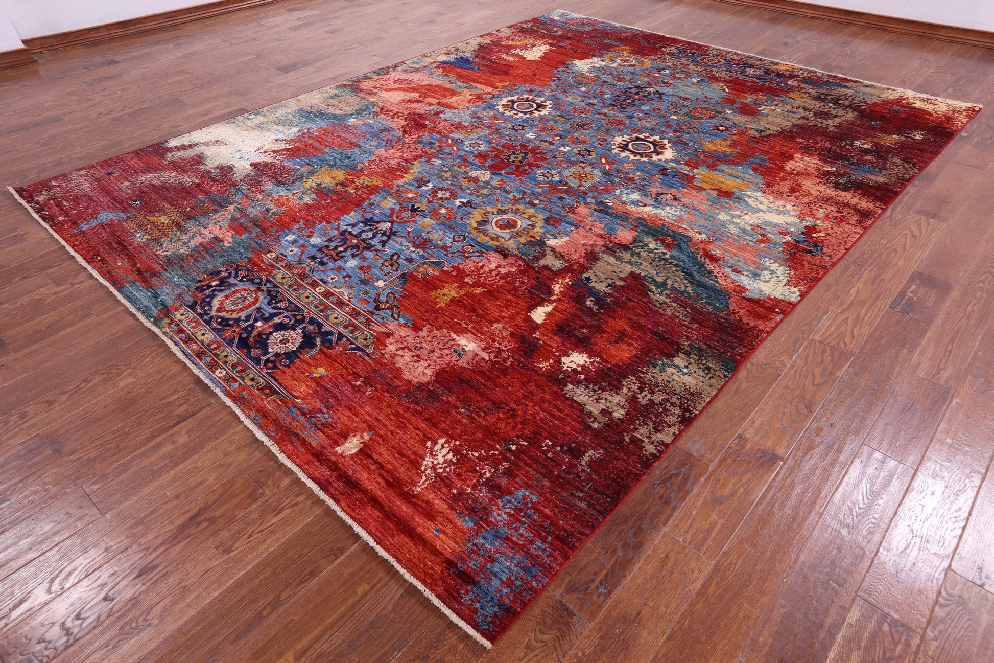 Persian Fine Serapi Hand Knotted Wool Rug - 9' 0" X 11' 10" - Golden Nile