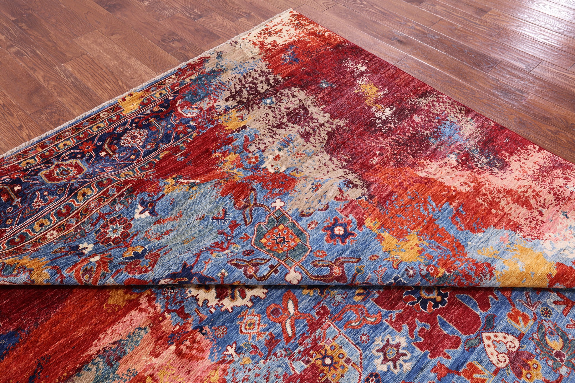 Persian Fine Serapi Hand Knotted Wool Rug - 9' 0" X 11' 10" - Golden Nile