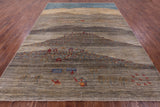 Tribal Persian Gabbeh Hand Knotted Wool Rug - 8' 10" X 11' 10" - Golden Nile