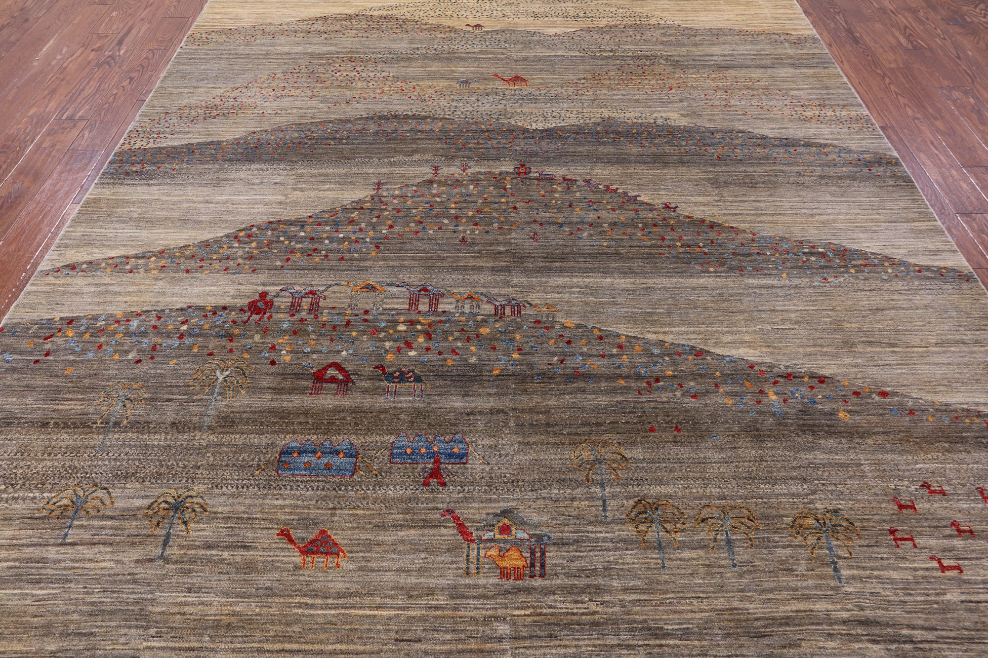 Tribal Persian Gabbeh Hand Knotted Wool Rug - 8' 10" X 11' 10" - Golden Nile