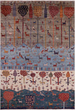 Tribal Persian Gabbeh Hand Knotted Wool Rug - 6' 6" X 10' 0" - Golden Nile