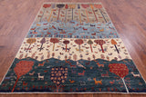 Tribal Persian Gabbeh Hand Knotted Wool Rug - 6' 6" X 10' 0" - Golden Nile