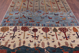 Tribal Persian Gabbeh Hand Knotted Wool Rug - 6' 6" X 10' 0" - Golden Nile