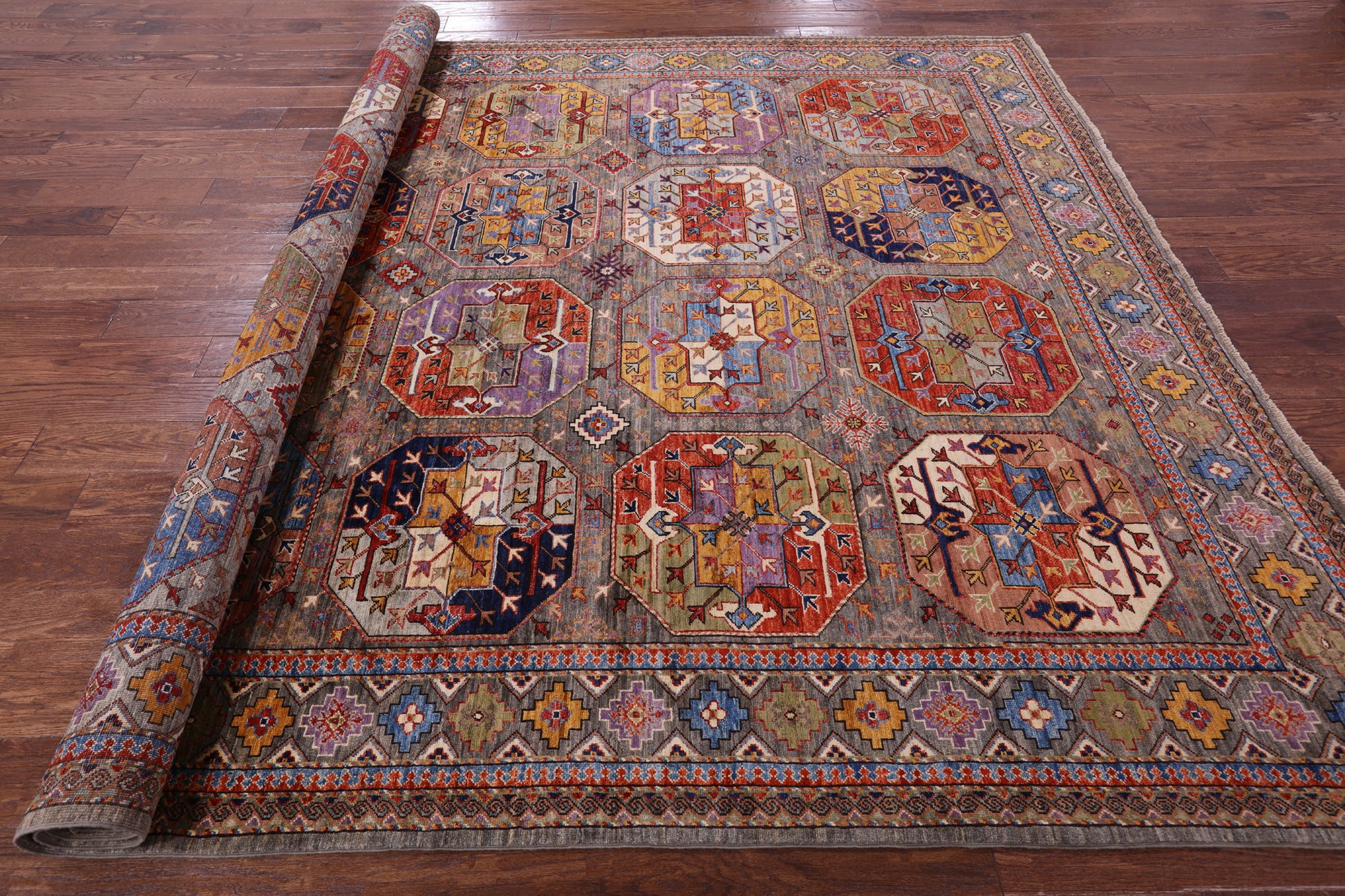 Turkmen Ersari Hand Knotted Wool Rug - 8' 3" X 10' 1" - Golden Nile