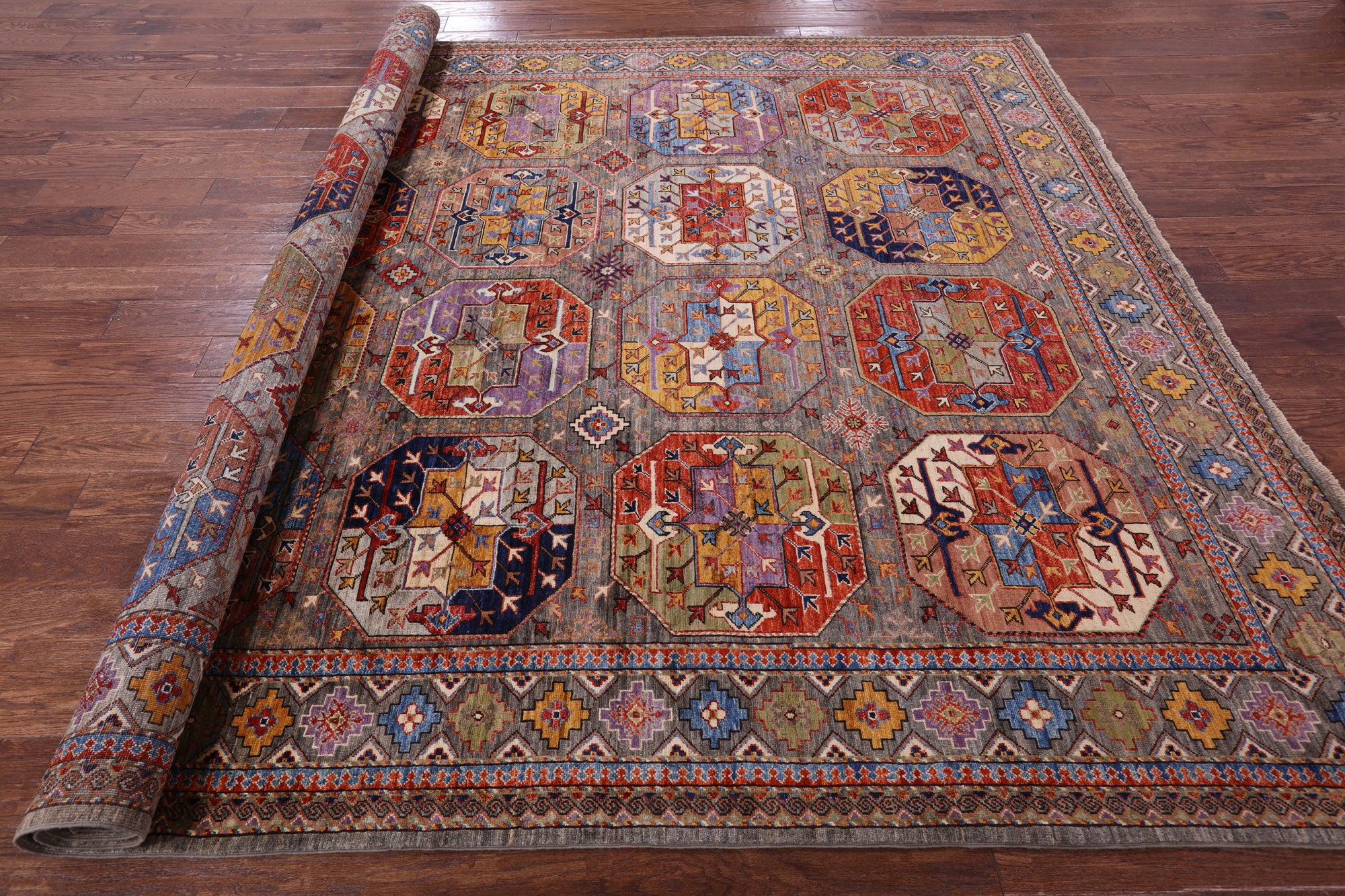 Turkmen Ersari Hand Knotted Wool Rug - 8' 3" X 10' 1" - Golden Nile