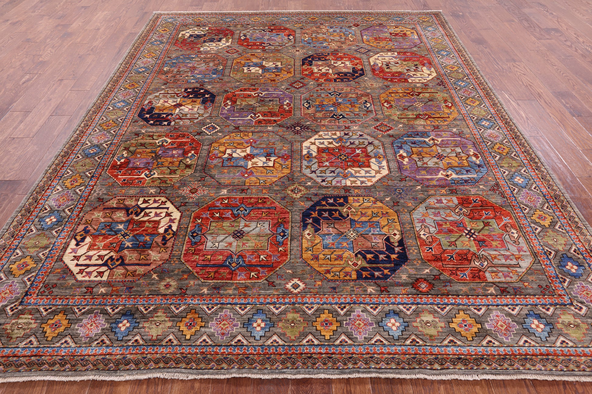Turkmen Ersari Hand Knotted Wool Rug - 8' 3" X 10' 1" - Golden Nile