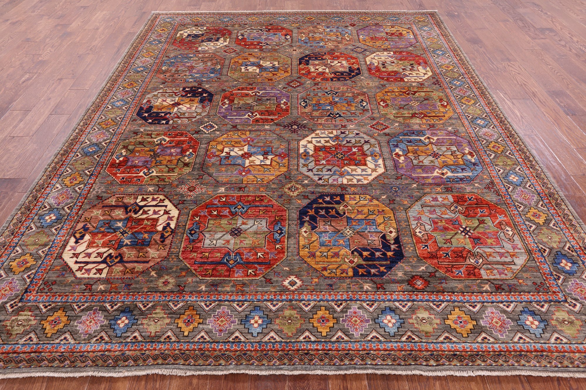 Turkmen Ersari Hand Knotted Wool Rug - 8' 3" X 10' 1" - Golden Nile
