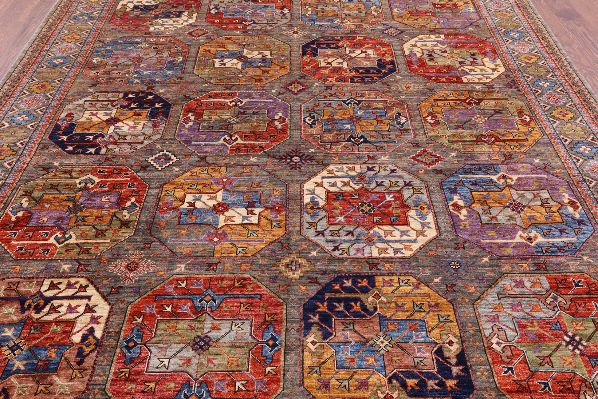 Turkmen Ersari Hand Knotted Wool Rug - 8' 3" X 10' 1" - Golden Nile