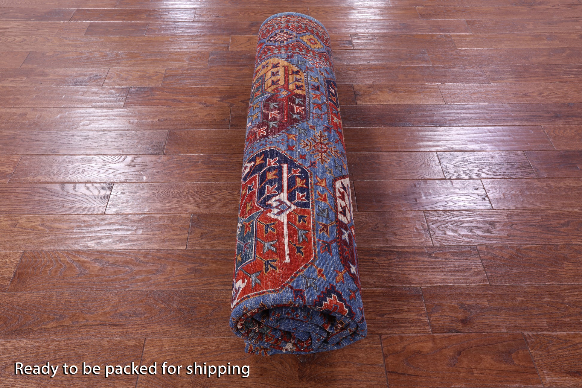 Blue Turkmen Ersari Handmade Wool Rug - 7' 11" X 10' 0" - Golden Nile