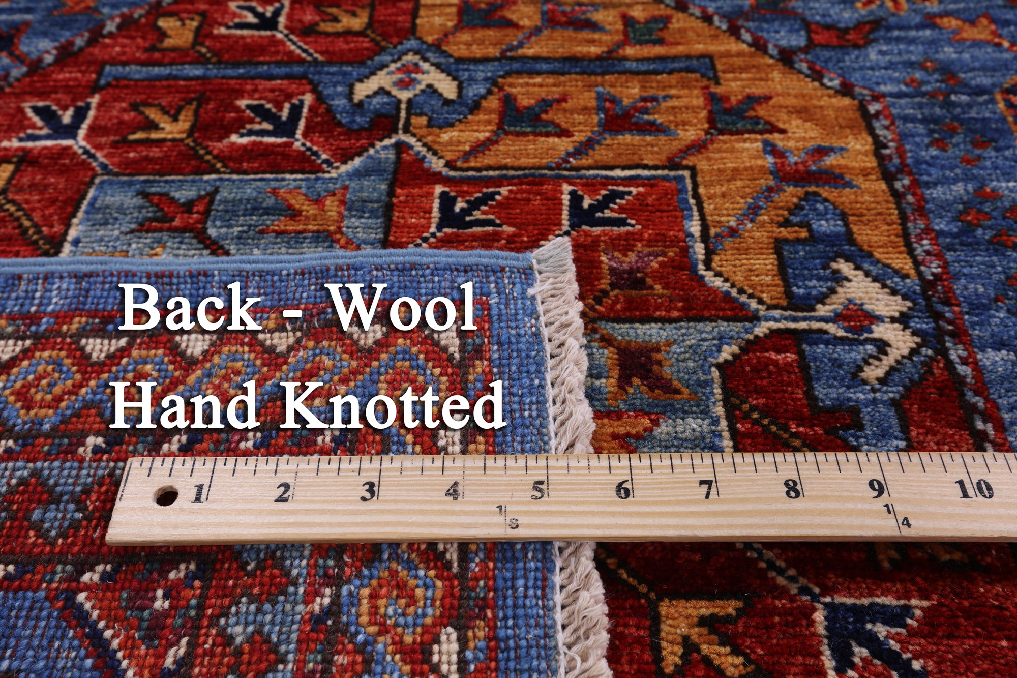 Blue Turkmen Ersari Handmade Wool Rug - 7' 11" X 10' 0" - Golden Nile