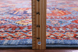 Blue Turkmen Ersari Handmade Wool Rug - 7' 11" X 10' 0" - Golden Nile