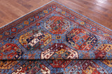 Blue Turkmen Ersari Handmade Wool Rug - 7' 11" X 10' 0" - Golden Nile