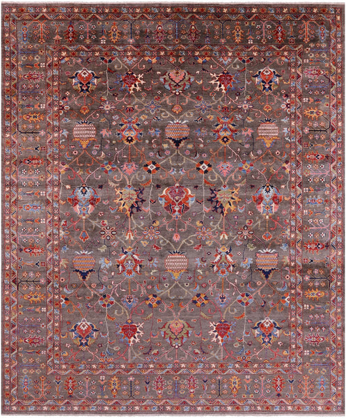 Peshawar Hand Knotted Wool Rug - 8' 0" X 9' 11" - Golden Nile