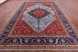 Blue Persian Fine Serapi Hand Knotted Wool Rug - 9' 10" X 13' 7" - Golden Nile