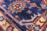 Blue Persian Fine Serapi Hand Knotted Wool Rug - 9' 10" X 13' 7" - Golden Nile