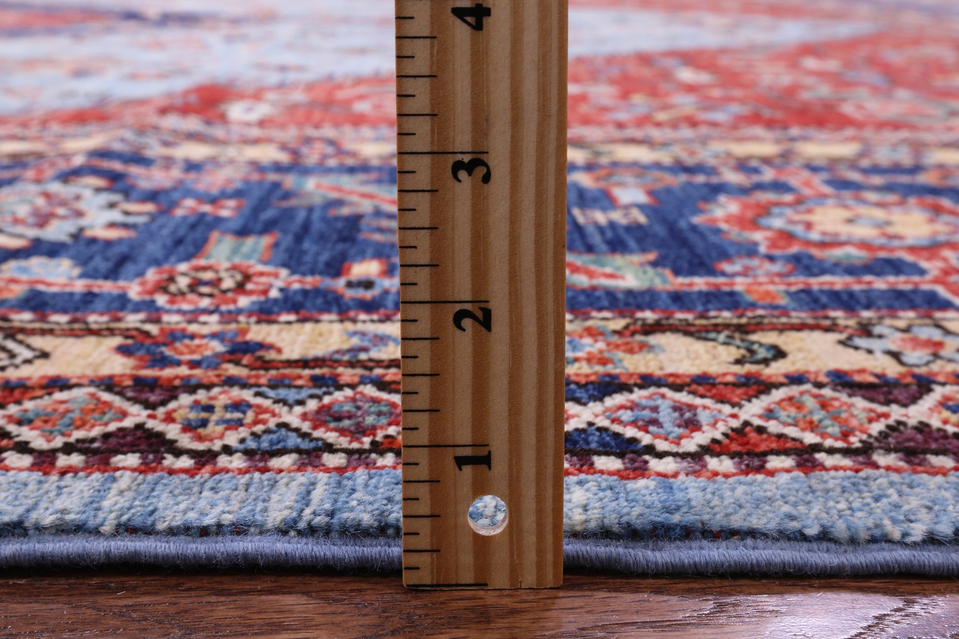 Blue Persian Fine Serapi Hand Knotted Wool Rug - 9' 10" X 13' 7" - Golden Nile
