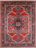 Red Persian Fine Serapi Handmade Wool Rug - 8' 11" X 12' 1" - Golden Nile