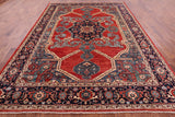 Red Persian Fine Serapi Handmade Wool Rug - 8' 11" X 12' 1" - Golden Nile