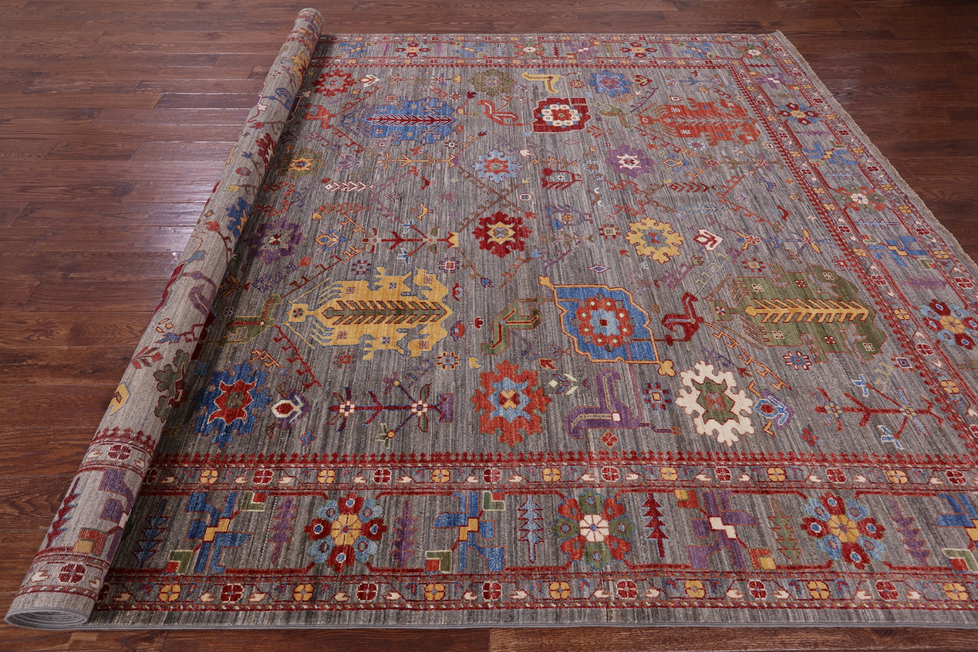 Persian Fine Serapi Hand Knotted Wool Rug - 8' 10" X 12' 1" - Golden Nile