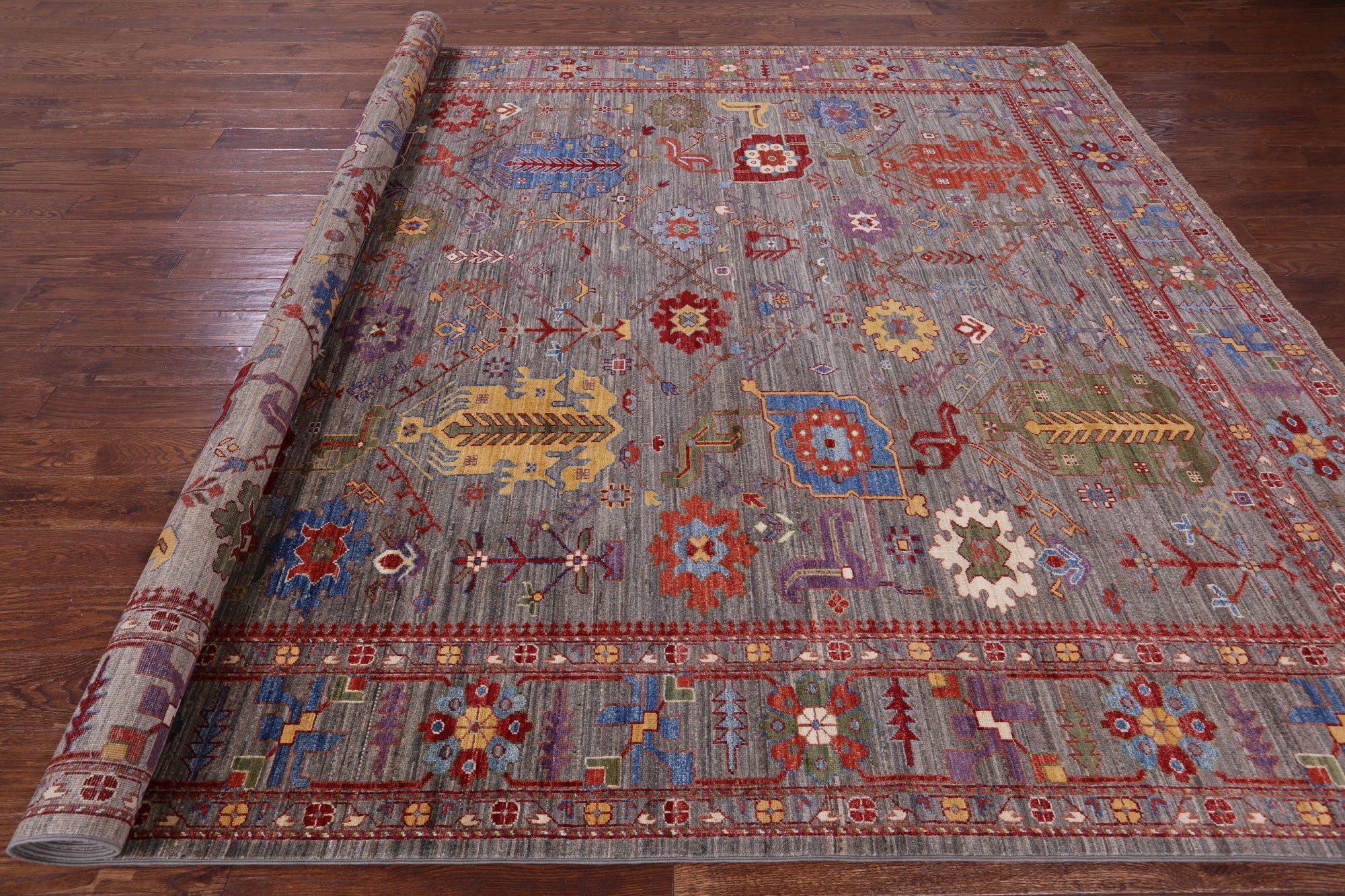 Persian Fine Serapi Hand Knotted Wool Rug - 8' 10" X 12' 1" - Golden Nile