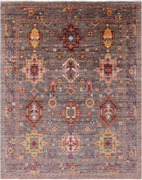 Persian Fine Serapi Handmade Wool Rug - 8' 1" X 9' 8" - Golden Nile