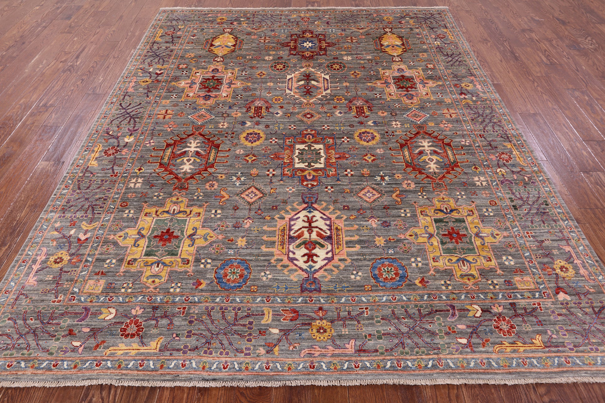 Persian Fine Serapi Handmade Wool Rug - 8' 1" X 9' 8" - Golden Nile