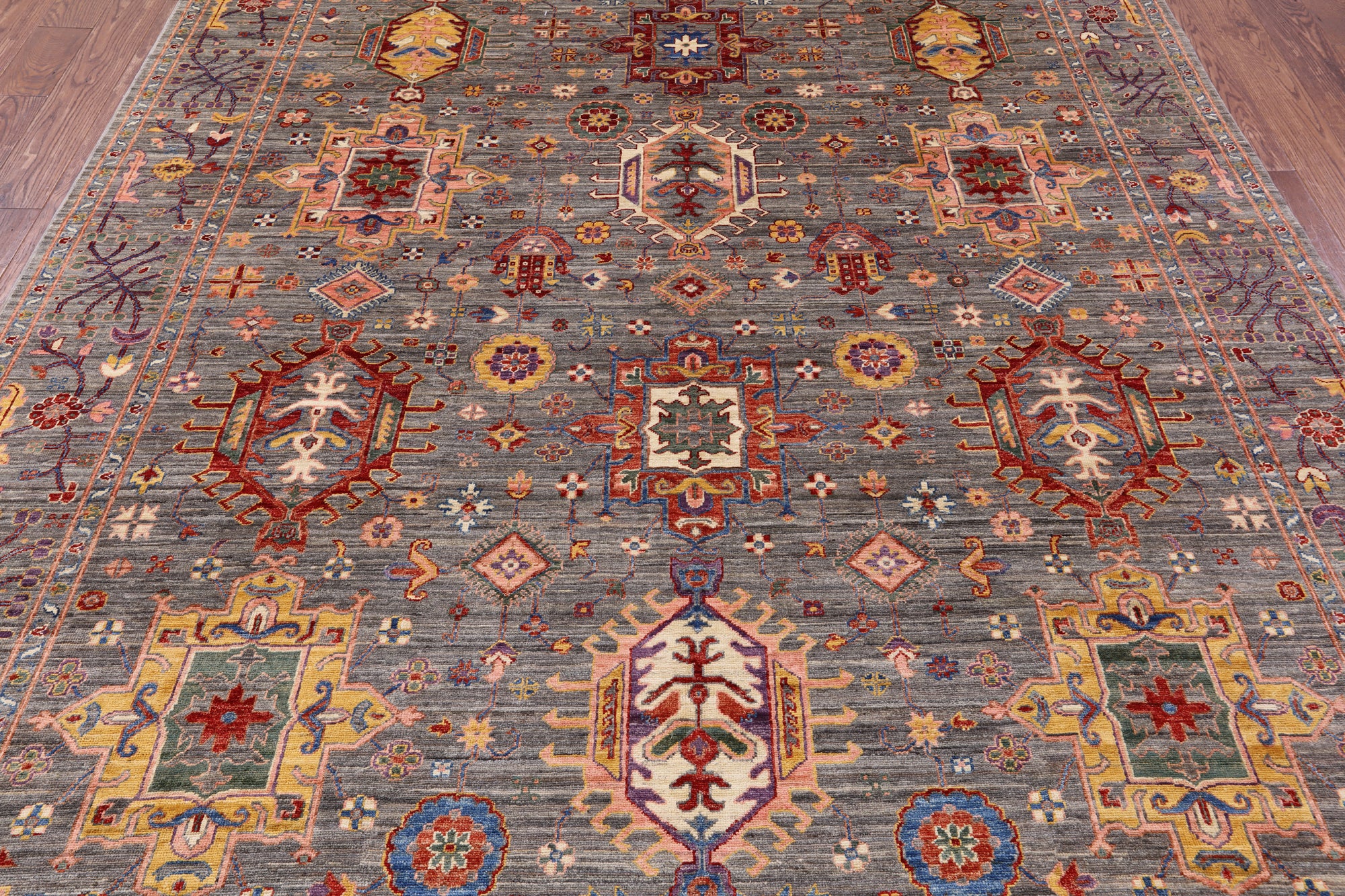Persian Fine Serapi Handmade Wool Rug - 8' 1" X 9' 8" - Golden Nile
