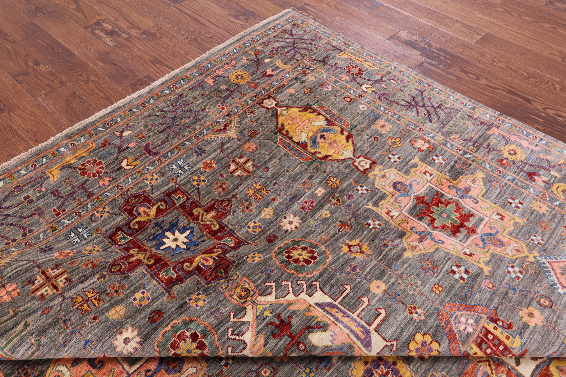 Persian Fine Serapi Handmade Wool Rug - 8' 1" X 9' 8" - Golden Nile