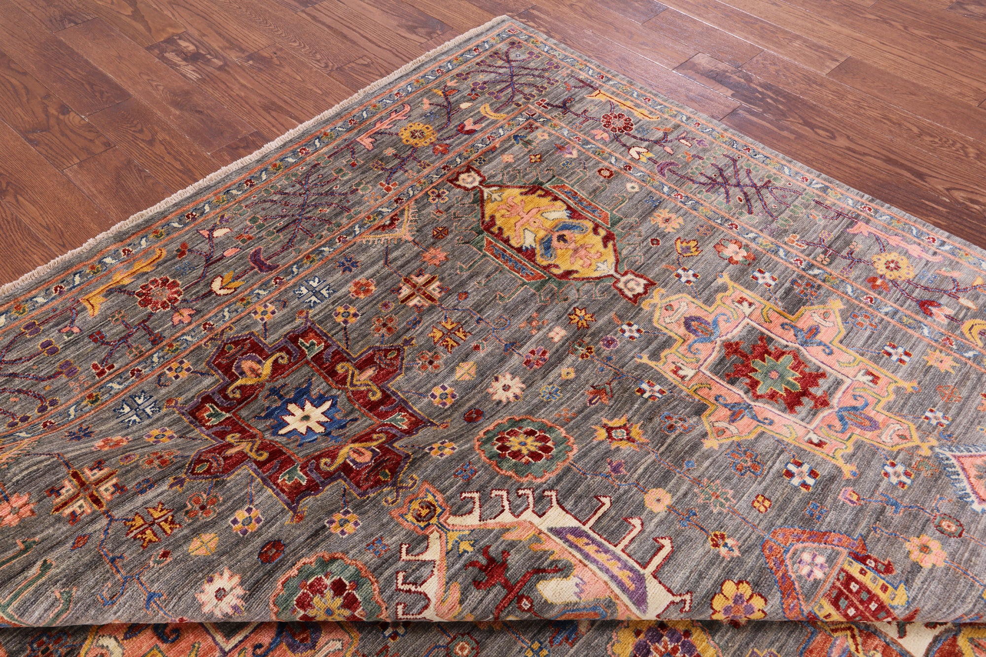Persian Fine Serapi Handmade Wool Rug - 8' 1" X 9' 8" - Golden Nile
