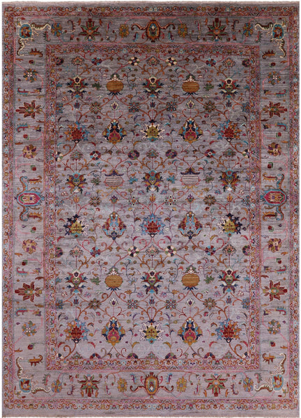 Peshawar Hand Knotted Wool Rug - 9' 0" X 12' 3" - Golden Nile