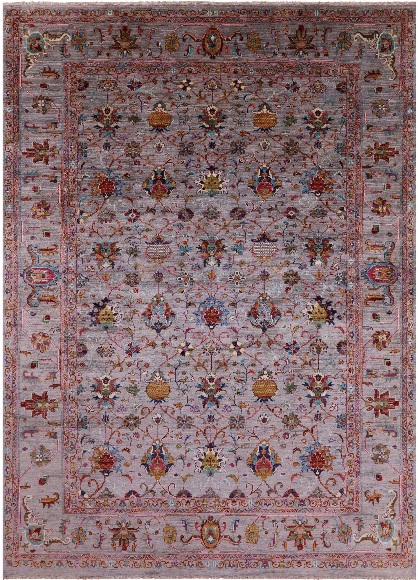 Peshawar Hand Knotted Wool Rug - 9' 0" X 12' 3" - Golden Nile