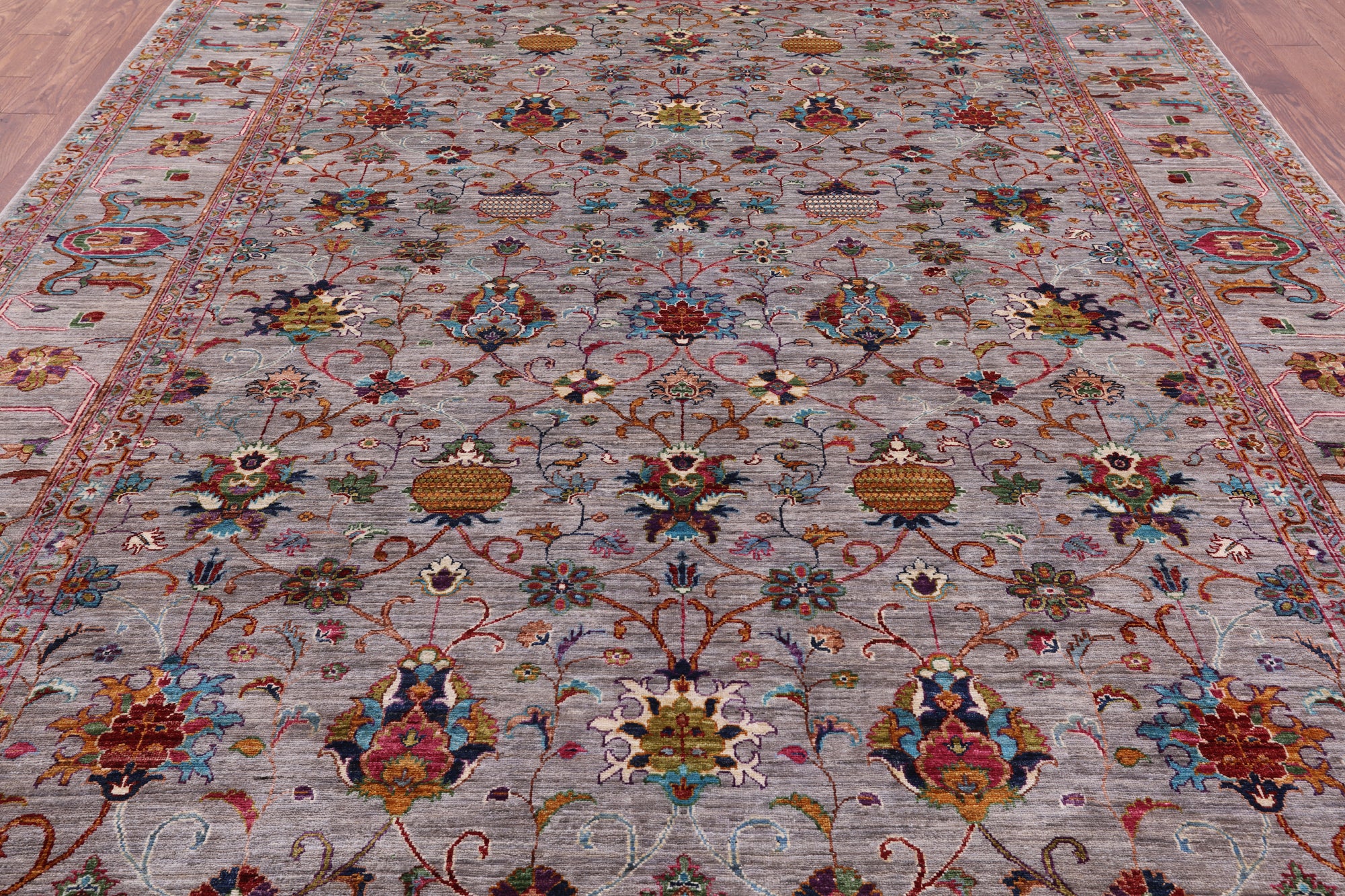 Peshawar Hand Knotted Wool Rug - 9' 0" X 12' 3" - Golden Nile