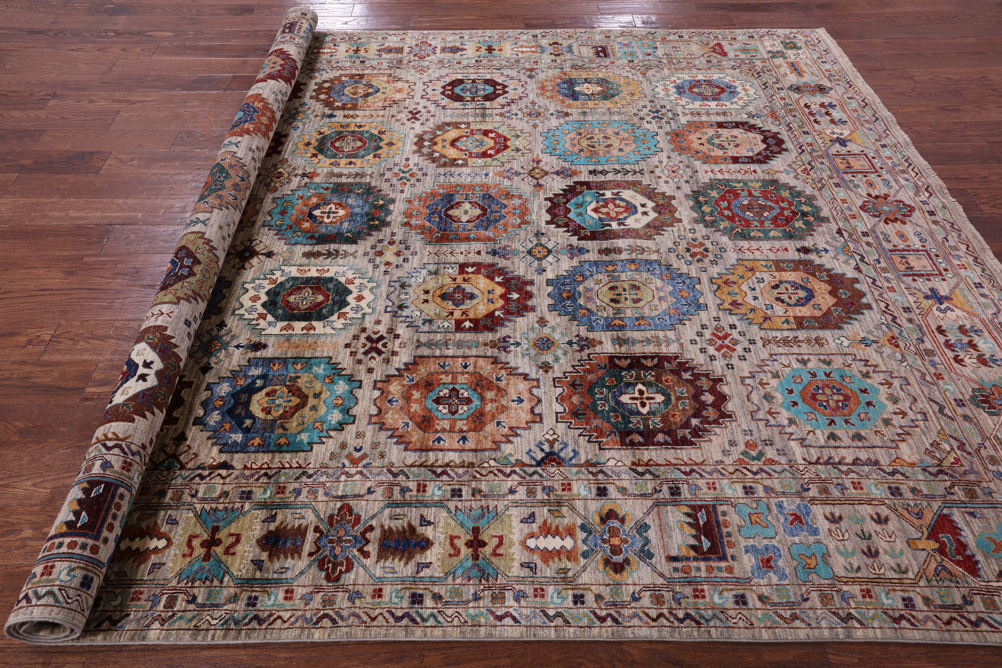 Turkmen Ersari Hand Knotted Wool Rug - 8' 0" X 10' 5" - Golden Nile