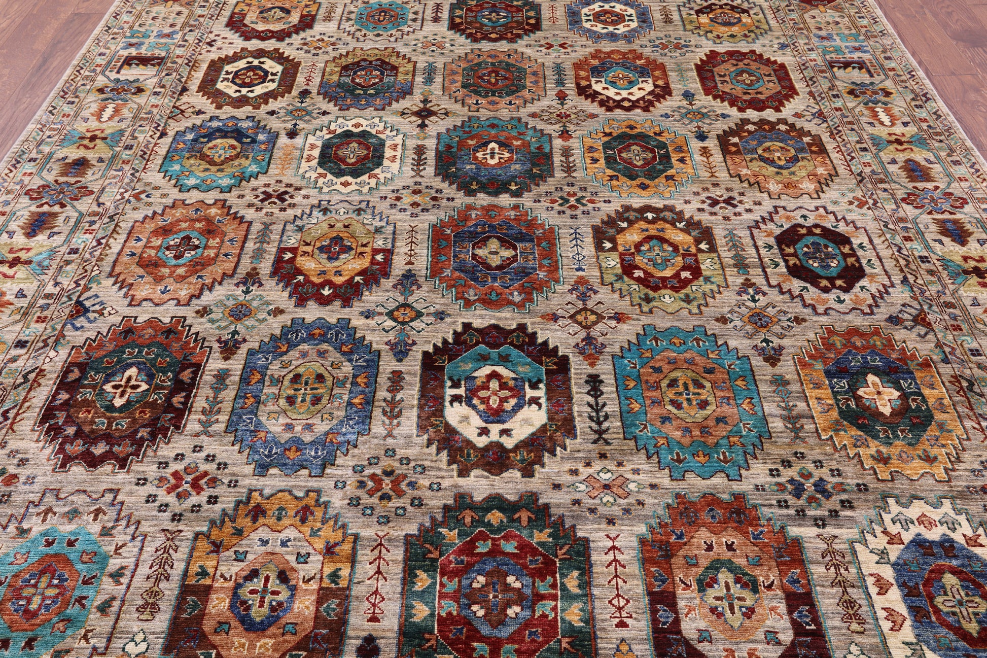 Turkmen Ersari Hand Knotted Wool Rug - 8' 0" X 10' 5" - Golden Nile