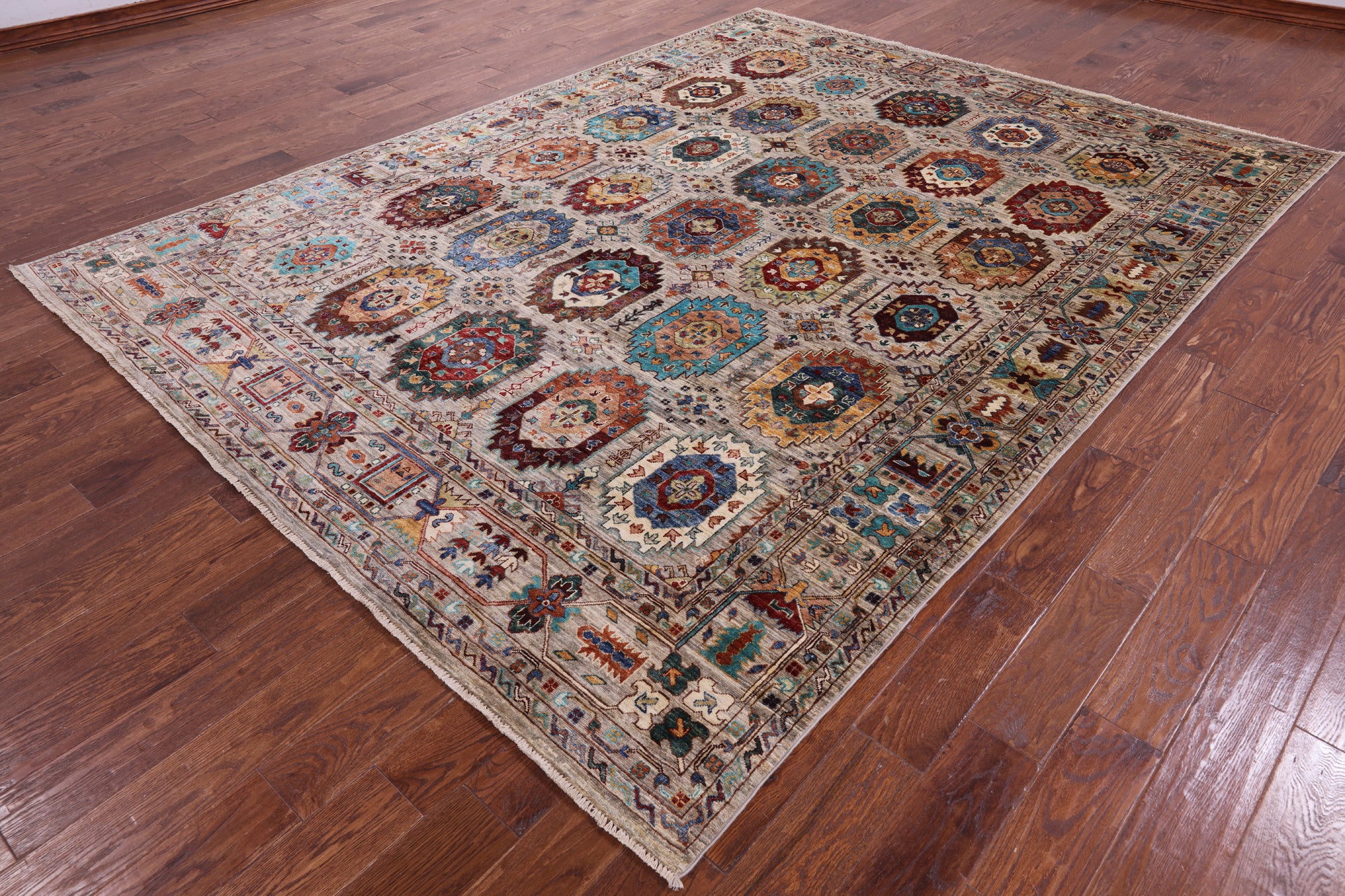 Turkmen Ersari Hand Knotted Wool Rug - 8' 0" X 10' 5" - Golden Nile