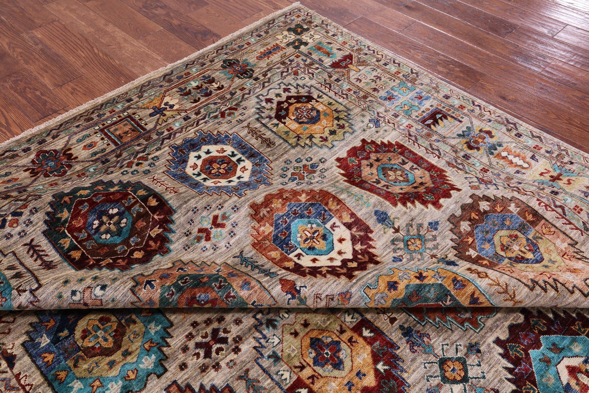 Turkmen Ersari Hand Knotted Wool Rug - 8' 0" X 10' 5" - Golden Nile