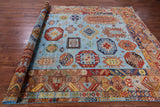 Blue Turkmen Ersari Hand Knotted Wool Rug - 8' 3" X 11' 6" - Golden Nile