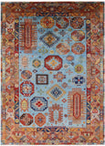 Blue Turkmen Ersari Hand Knotted Wool Rug - 8' 3" X 11' 6" - Golden Nile