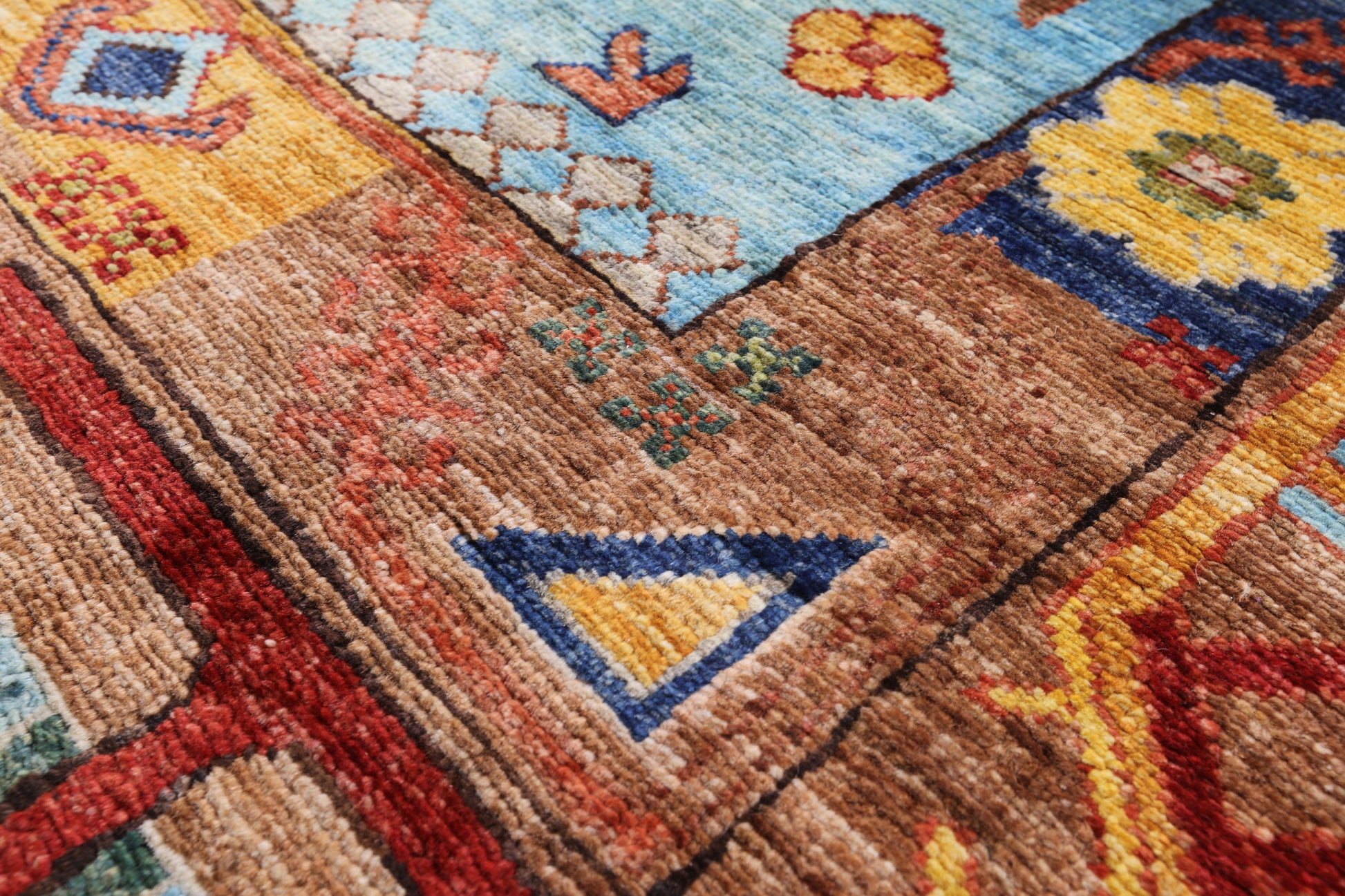 Blue Turkmen Ersari Hand Knotted Wool Rug - 8' 3" X 11' 6" - Golden Nile