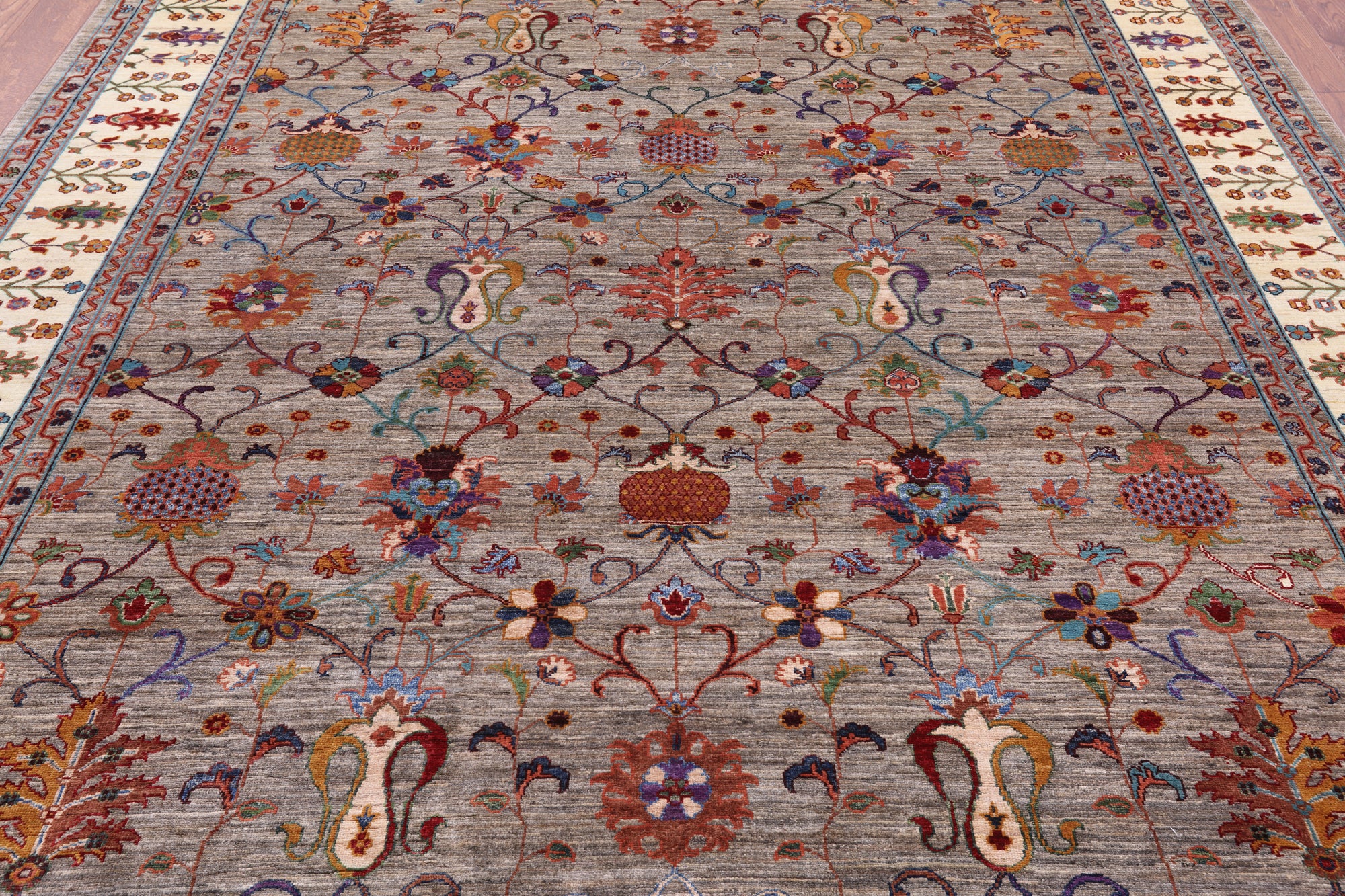 Peshawar Hand Knotted Wool Rug - 8' 5" X 10' 1" - Golden Nile