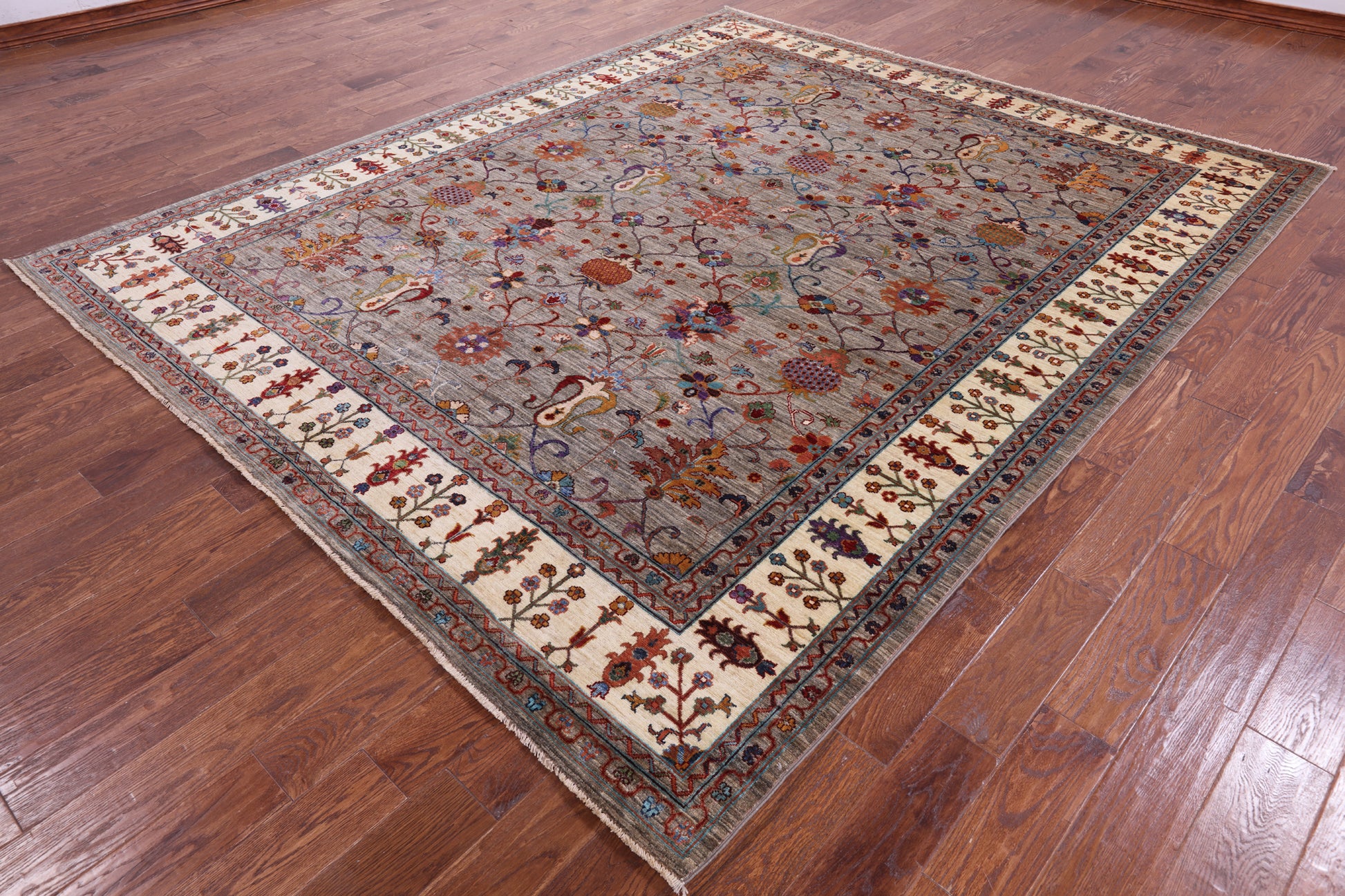 Peshawar Hand Knotted Wool Rug - 8' 5" X 10' 1" - Golden Nile