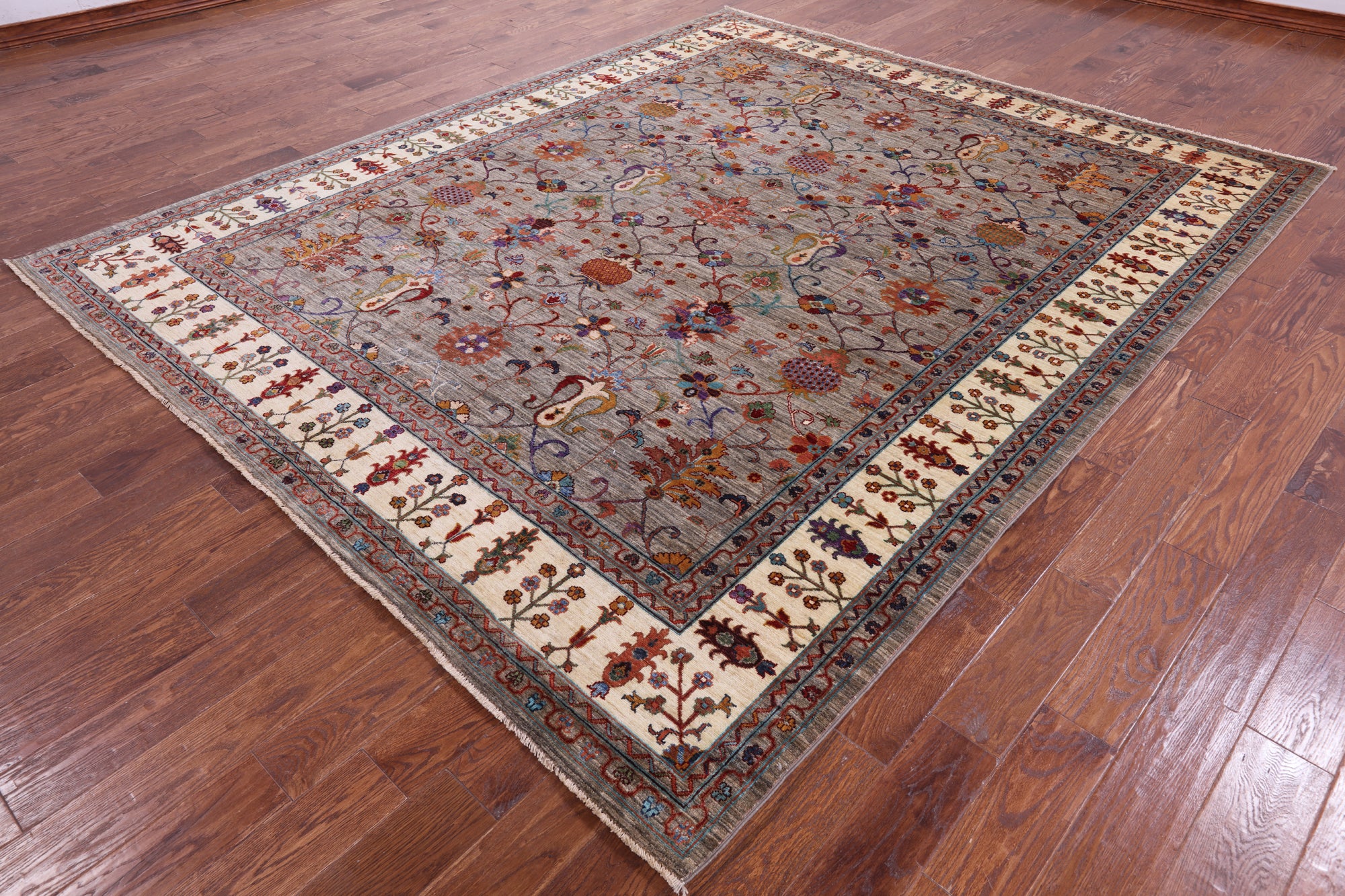 Peshawar Hand Knotted Wool Rug - 8' 5" X 10' 1" - Golden Nile