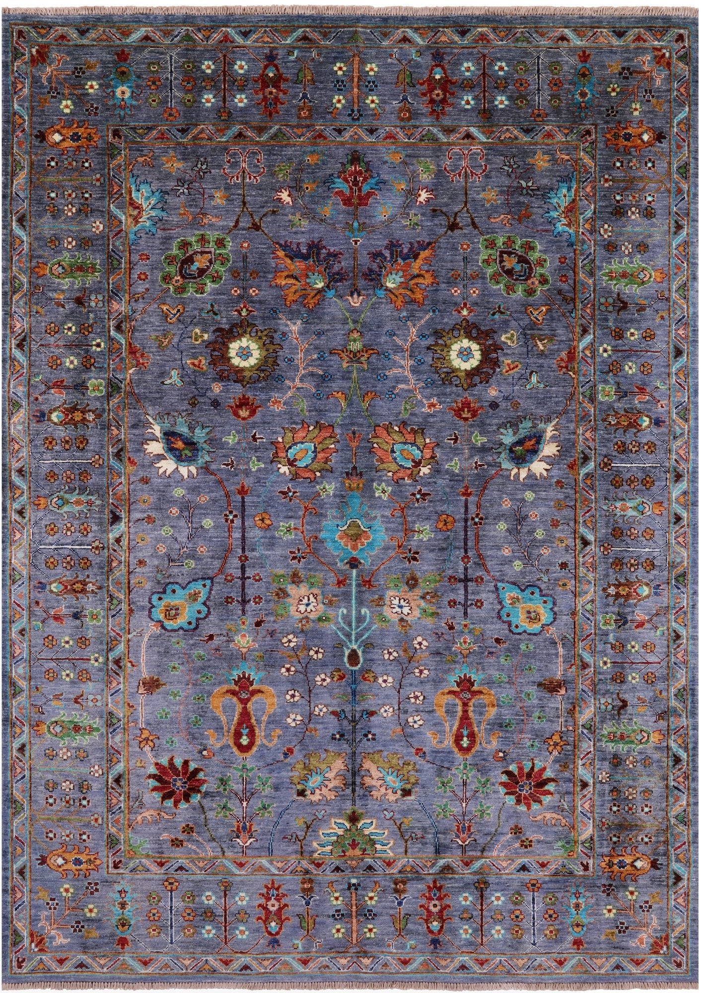 Peshawar Hand Knotted Wool Rug - 5' 9" X 8' 0" - Golden Nile