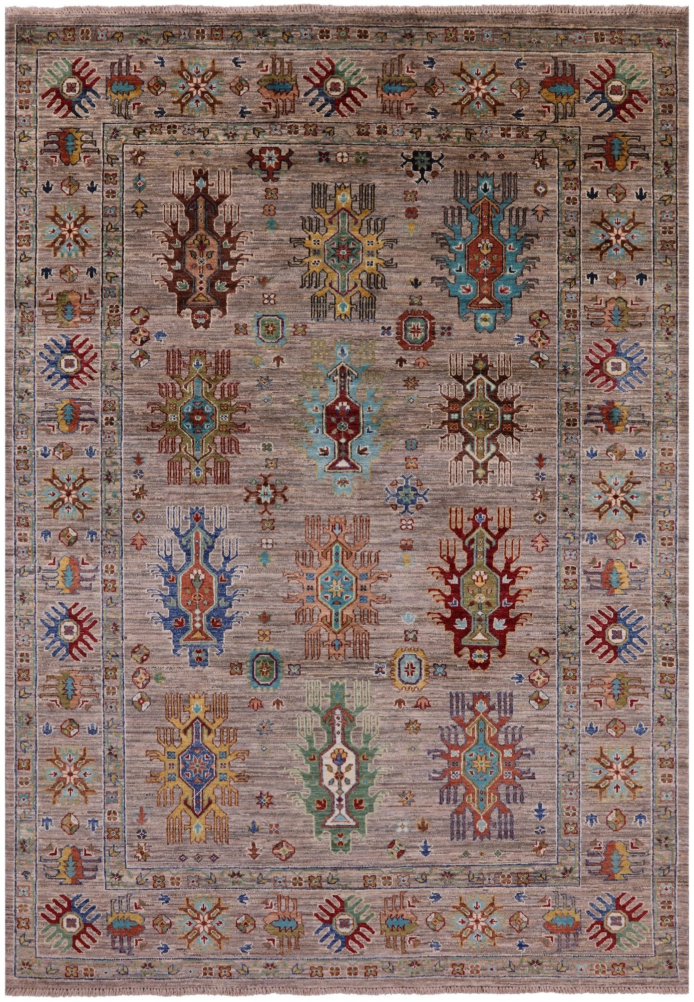 Tribal Persian Hand Knotted Wool Rug - 5' 8" X 7' 11" - Golden Nile