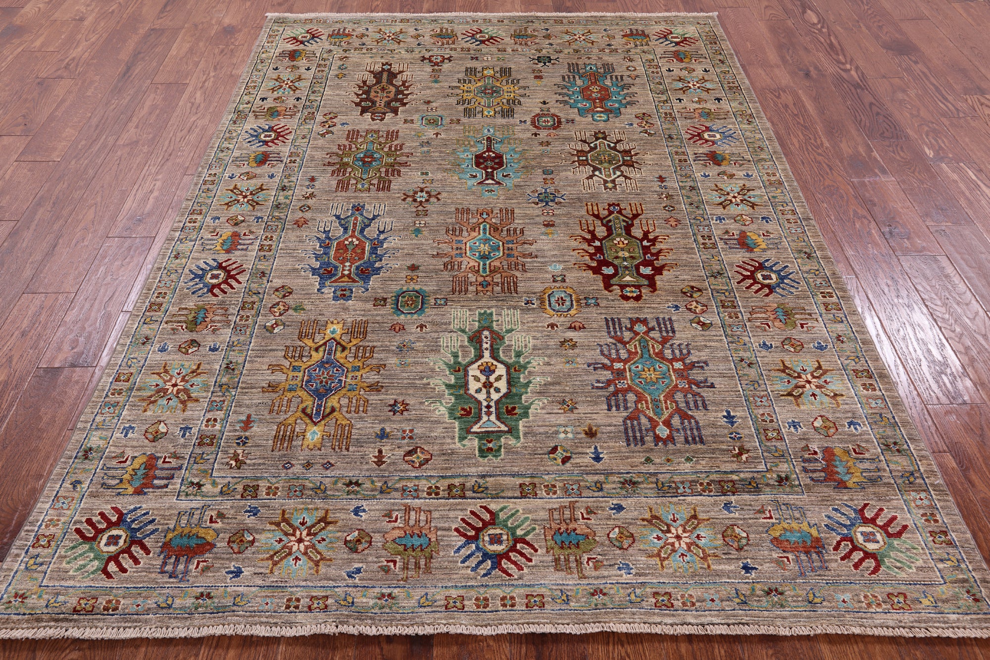 Tribal Persian Hand Knotted Wool Rug - 5' 8" X 7' 11" - Golden Nile