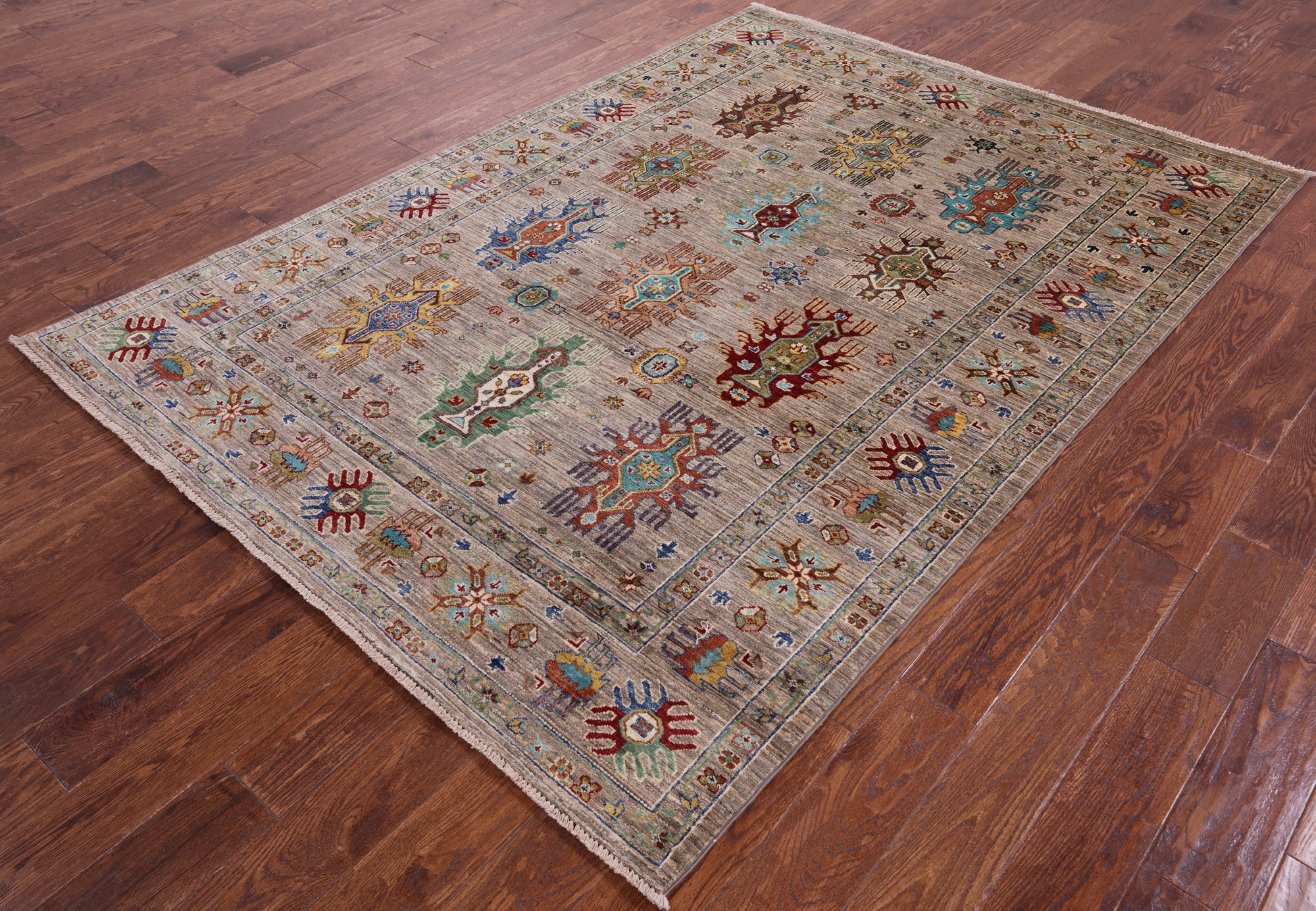 Tribal Persian Hand Knotted Wool Rug - 5' 8" X 7' 11" - Golden Nile