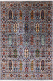 Turkmen Ersari Hand Knotted Wool Rug - 5' 8" X 8' 5" - Golden Nile