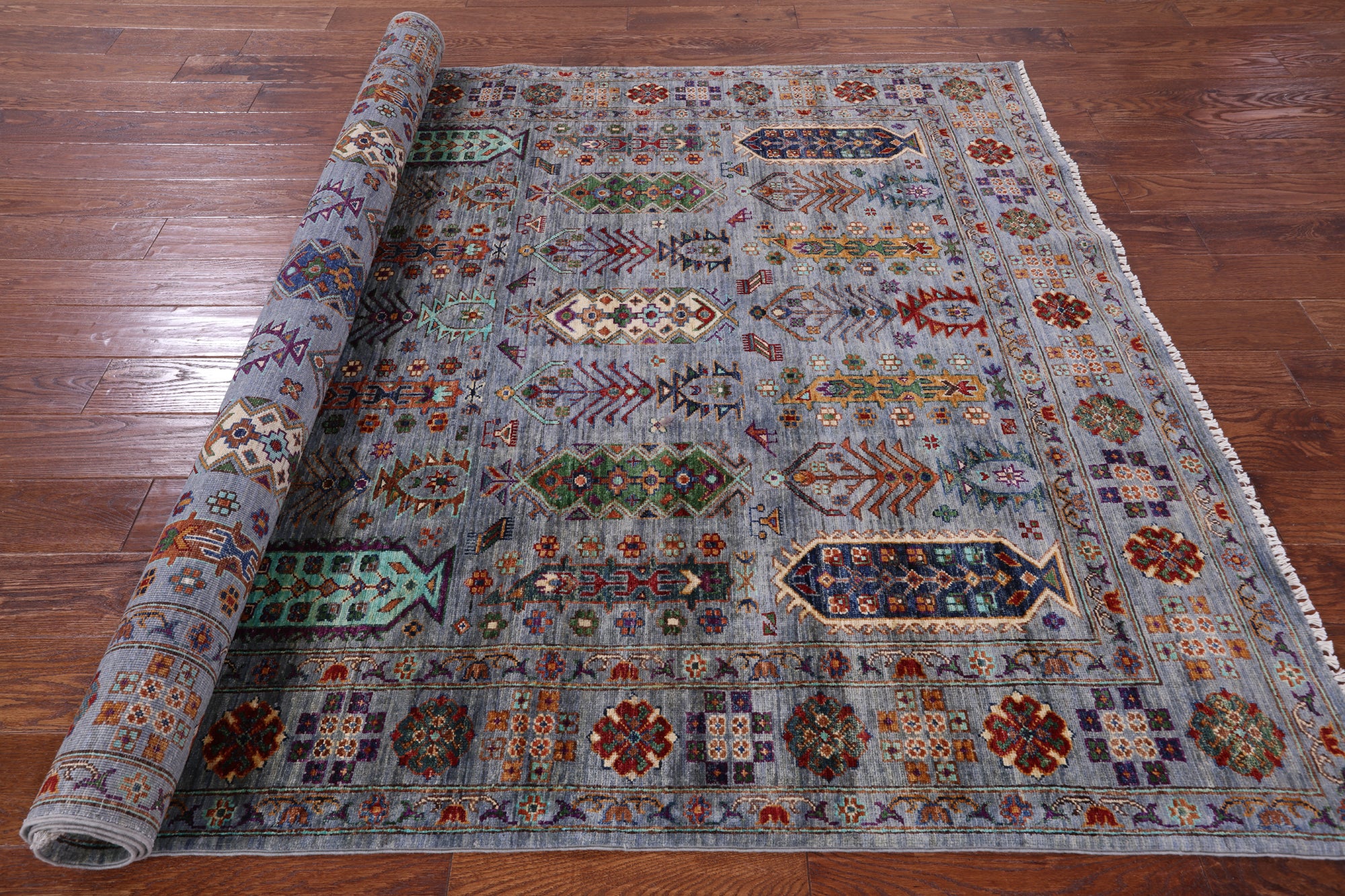 Turkmen Ersari Hand Knotted Wool Rug - 5' 8" X 8' 5" - Golden Nile