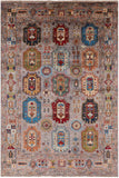 Turkmen Ersari Handmade Wool Rug - 5' 8" X 8' 2" - Golden Nile